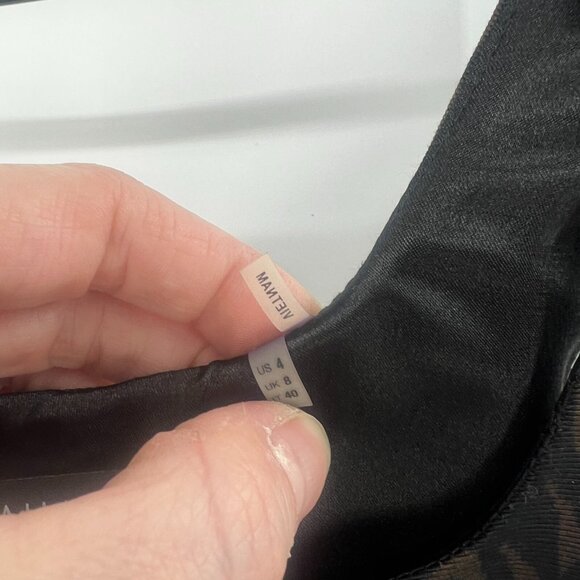 NWT Tahari Black Brown Leopard Print Pencil Dress Women's Size 4 - Picture 6 of 8